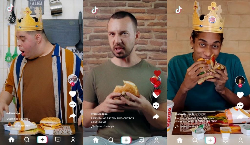 Burger King faz parceria com o TikTok Brasil para lançar sanduíches