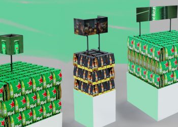 Heineken inova com comunicação digital cambiável em pontos de venda
