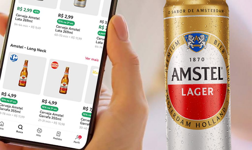 Amstel amplia presença no e-commerce em parceria com iFood e GPA