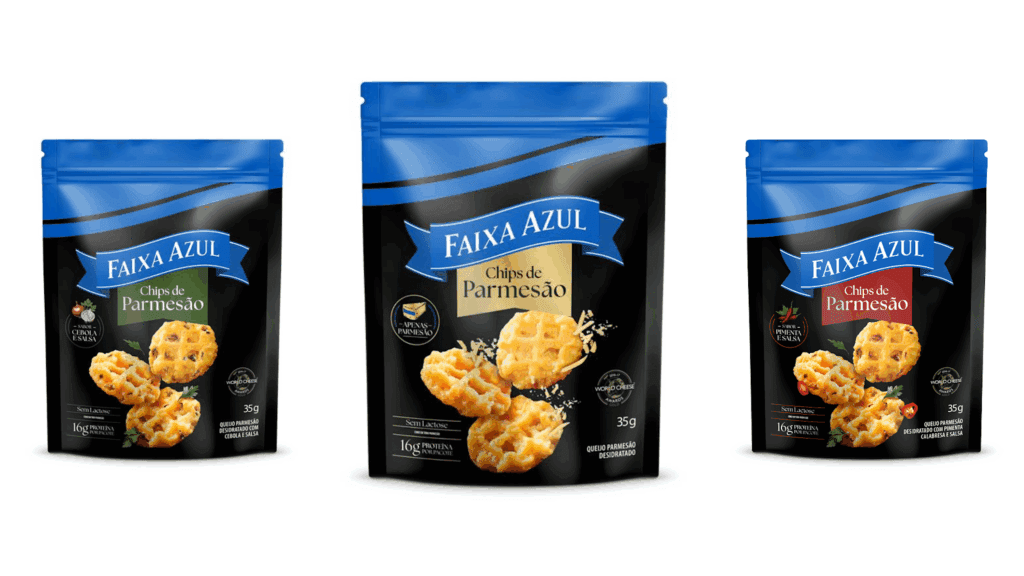 Faixa Azul lança snack feito de queijo parmesão
