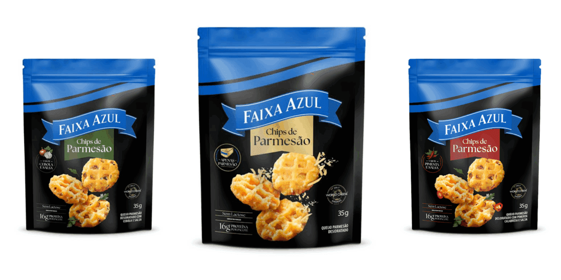 Faixa Azul lança snack feito de queijo parmesão