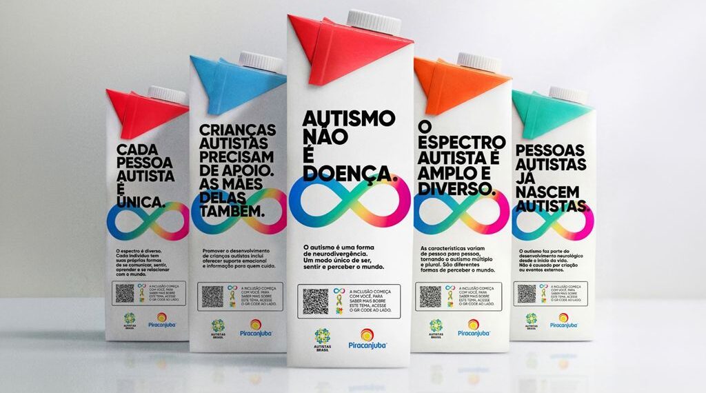 Piracanjuba estampa mensagens sobre autismo em embalagens de leite UHT