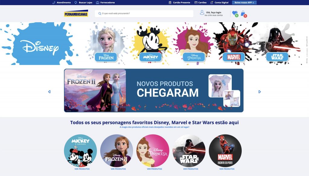 Após sucesso em loja física, Pernambucanas lança Espaço Disney na internet - Foto: Divulgação