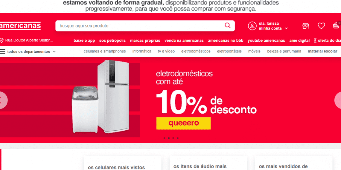 Site da Americanas volta de forma gradual; perda é estimada em R$ 250 milhões