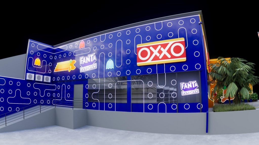 Oxxo transforma loja em máquina de videogame para o lançamento da Fanta Pac-Man