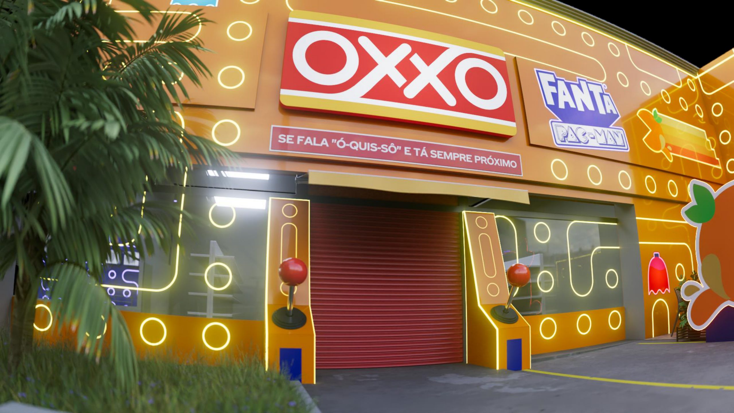Oxxo transforma loja em máquina de videogame para o lançamento da Fanta Pac-Man - Mercado e Consumo