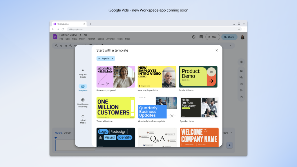 Google Cloud lança aplicativo para criação de vídeos e novas funções de IA no Workspace