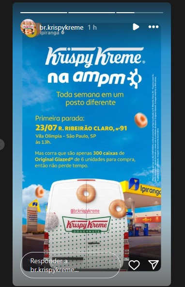 Donuts da Krispy Kreme chegam às lojas AmPm a partir desta quarta