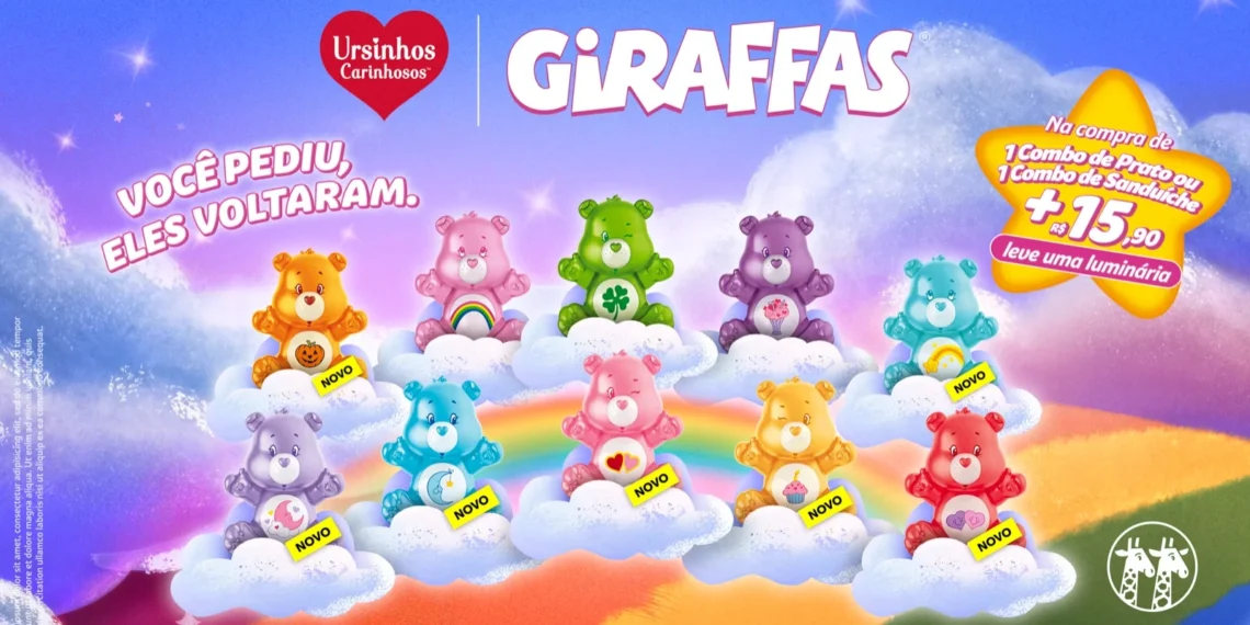 Com novos personagens, Giraffas relança luminárias perfumadas dos Ursinhos Carinhosos