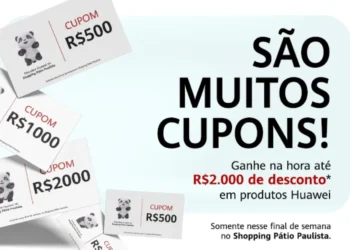 Fast Shop e Huawei oferecem cupons de até R$ 2 mil em ação no Shopping Pátio Paulista