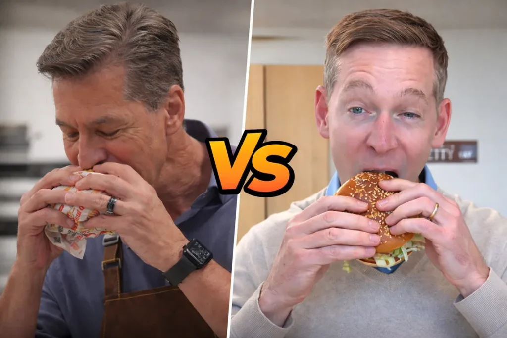 Mordida do CEO do McDonald’s em lanche vira meme e recebe resposta irônica do Burger King