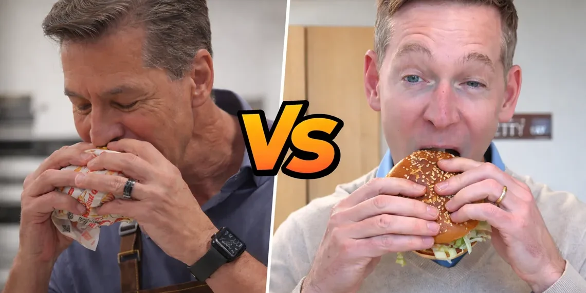 Mordida do CEO do McDonald’s em lanche vira meme e recebe resposta irônica do Burger King