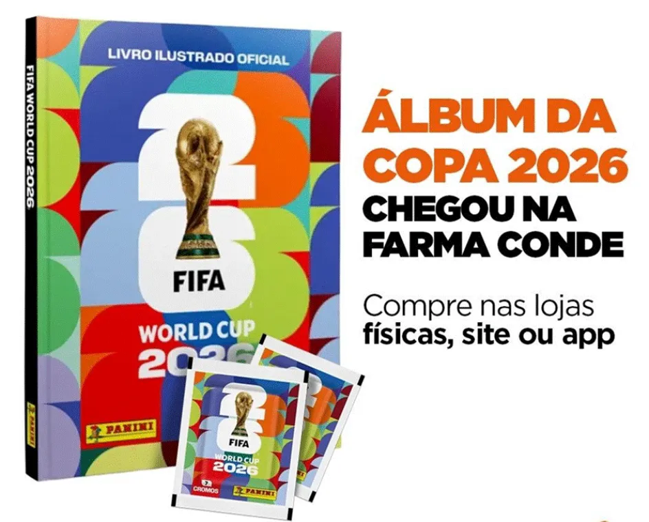 Farma Conde inicia venda do álbum de figurinhas da Copa do Mundo por R$ 24,90
