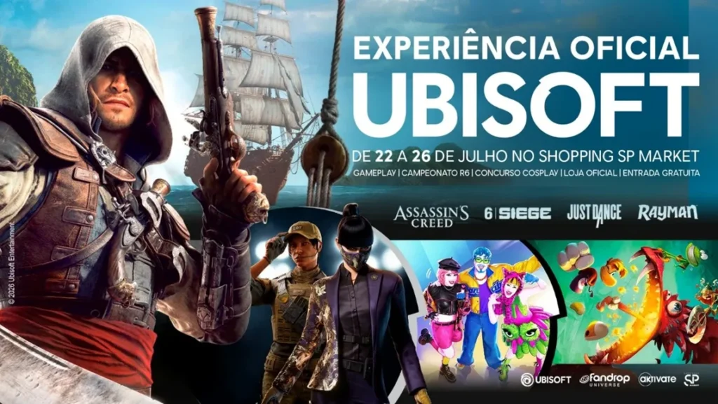 Mundo dos games ganha espaço no varejo físico com pop-up da Ubisoft em shopping de SP